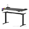Electric Ergonomic Expandable Sit To Stand Gaming Table Pc Standup Desk With Led Lights Adjustable Height